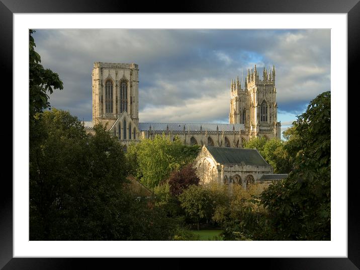 York Minster, from the City Walls, sunrise Framed Mounted Print by Andrew Sharpe