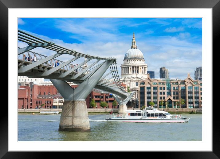 The London Millennium Footbridge Framed Mounted Print by Andrew Sharpe