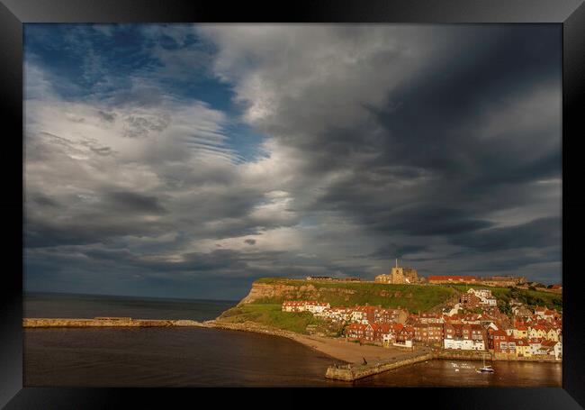 Whitby, East Cliff Framed Print by Andrew Sharpe