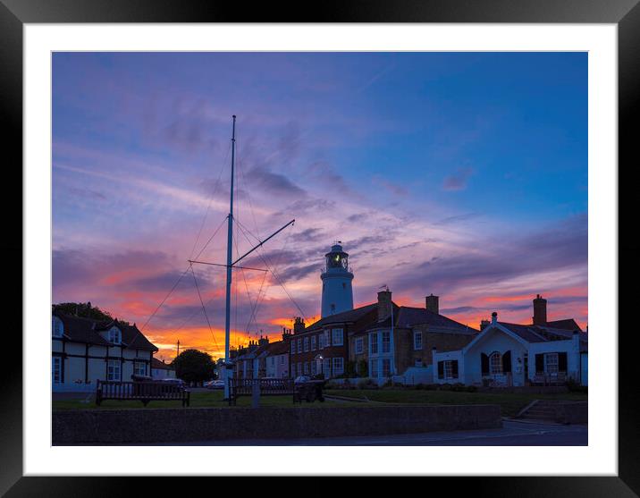 Sunset over Southwold, 8th June 2017 Framed Mounted Print by Andrew Sharpe