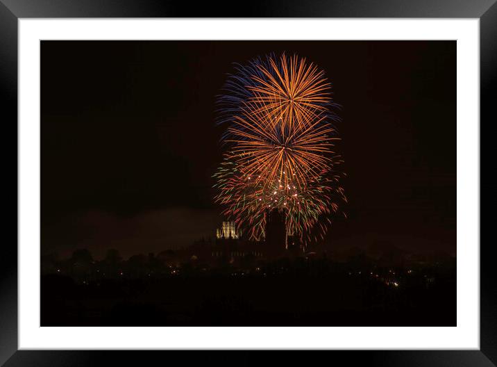 Ely Firework Display, 2017 Framed Mounted Print by Andrew Sharpe
