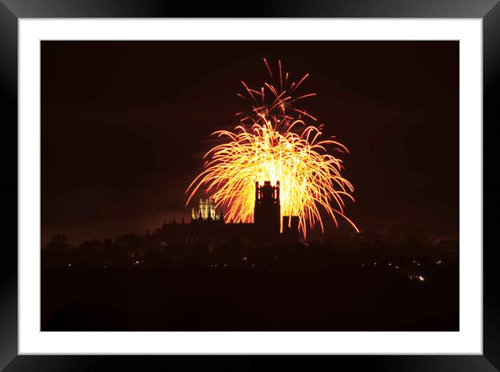 Ely Firework Display, 2017 Framed Mounted Print by Andrew Sharpe