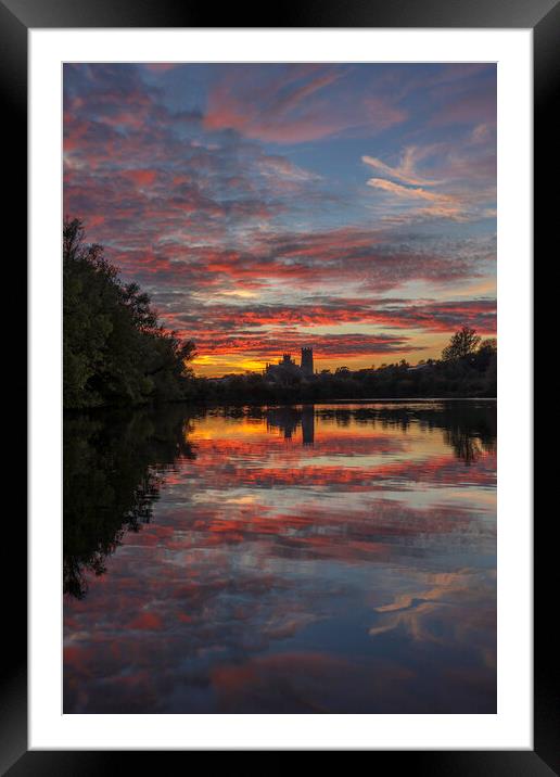 Sunset from Roswell Pits, 20th October 2018 Framed Mounted Print by Andrew Sharpe