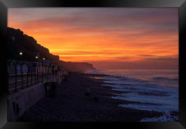 Sunset over Cromer, 25th September 2018 Framed Print by Andrew Sharpe