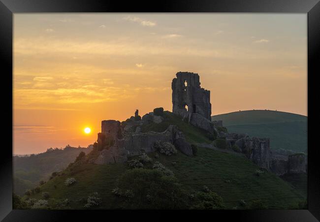 Corfe Castle Framed Print by Andrew Sharpe