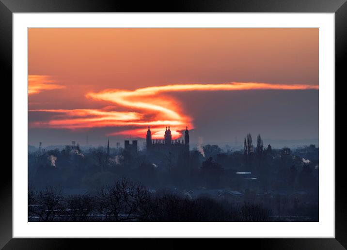 Sunrise over Cambridge, 12th April 2021 Framed Mounted Print by Andrew Sharpe