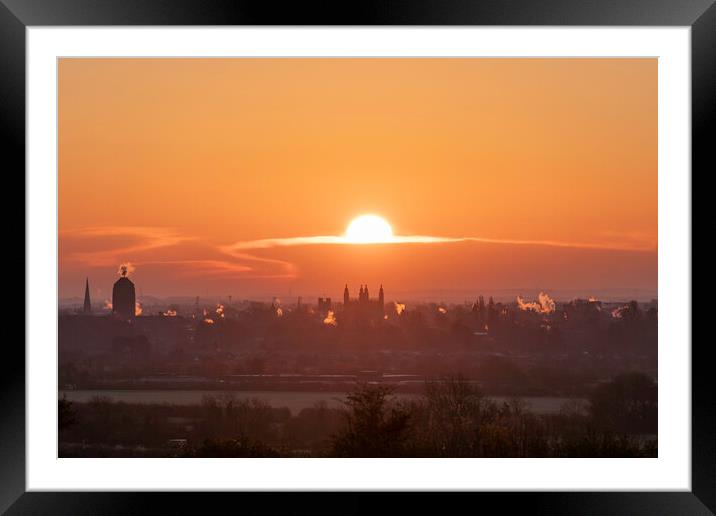 Sunrise over Cambridge, 12th April 2021 Framed Mounted Print by Andrew Sharpe
