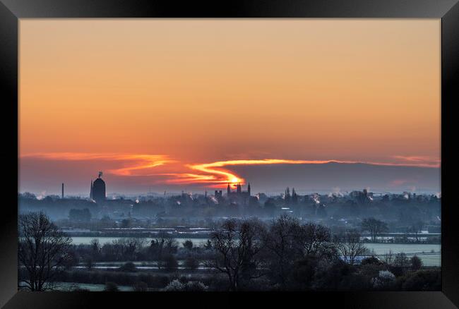 Sunrise over Cambridge, 12th April 2021 Framed Print by Andrew Sharpe