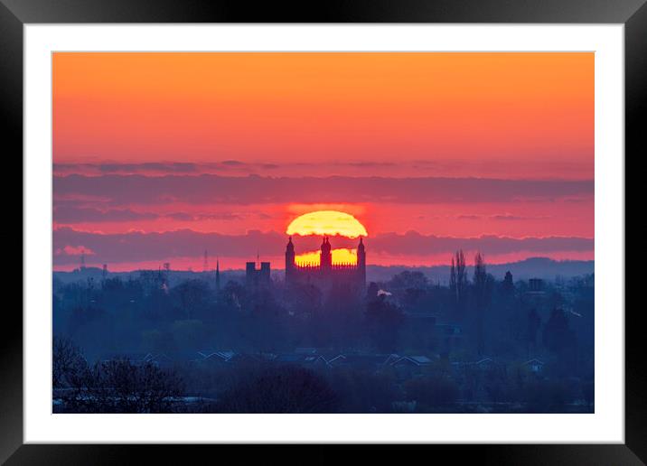 Sunrise over Cambridge, 13th April 2021 Framed Mounted Print by Andrew Sharpe