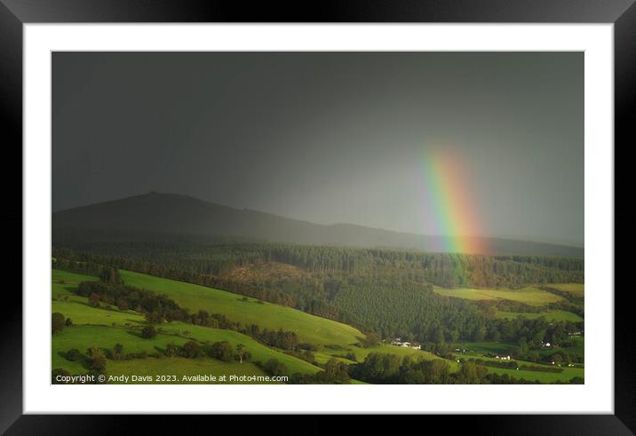 Moel Famau rainbow Framed Mounted Print by Andy Davis