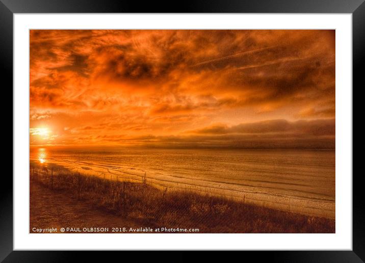 Fire sky Framed Mounted Print by PAUL OLBISON
