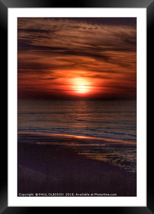 Red sunset Framed Mounted Print by PAUL OLBISON