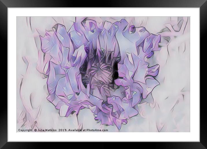 Poppy in Pastel Lilac Framed Mounted Print by Julia Watkins