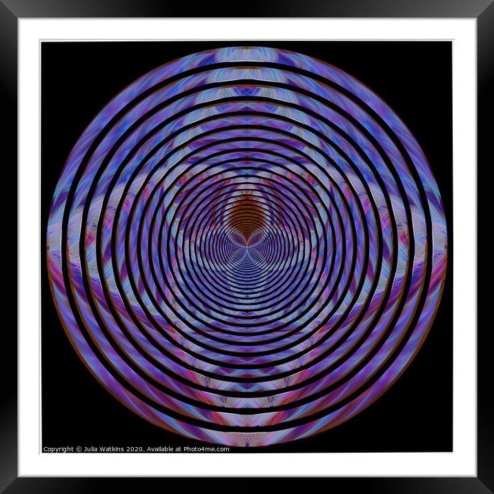 Abstract in circles  Framed Mounted Print by Julia Watkins