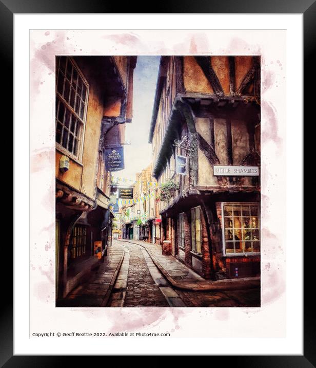 The Shambles. York Framed Mounted Print by Geoff Beattie