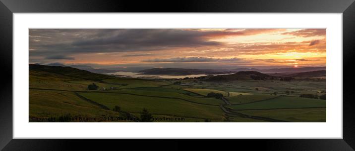 Sunrise over a misty Coniston Framed Mounted Print by Geoff Beattie