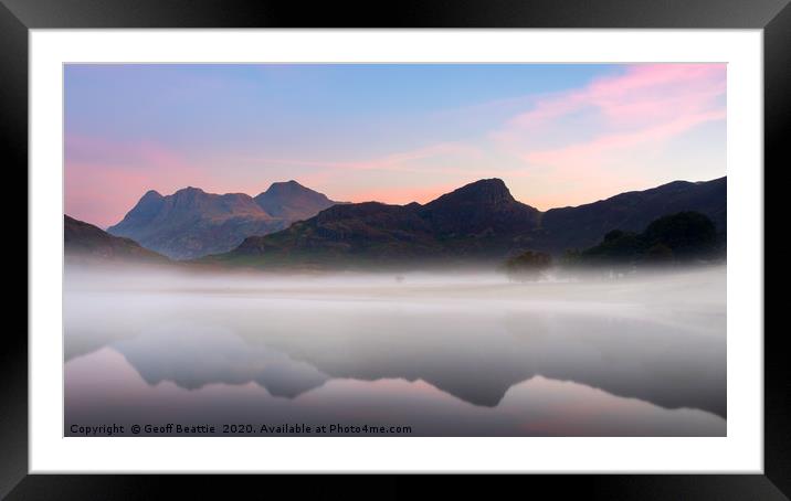 The Langdale Pikes and Side Pike from Blea Tarn Framed Mounted Print by Geoff Beattie