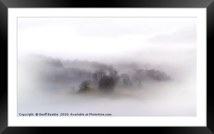 Trees in the mist, The lake district Framed Mounted Print by Geoff Beattie