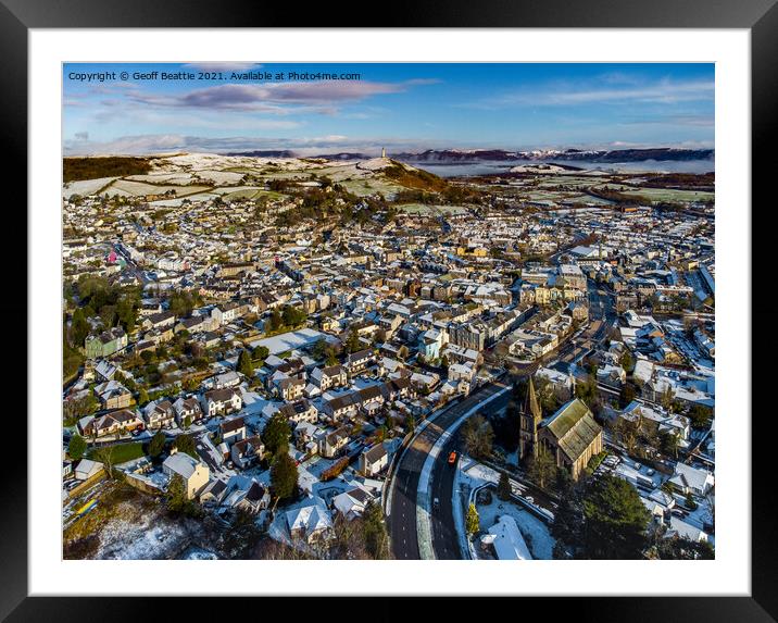 Ulverston town, Cumbria a birds eye view from abov Framed Mounted Print by Geoff Beattie
