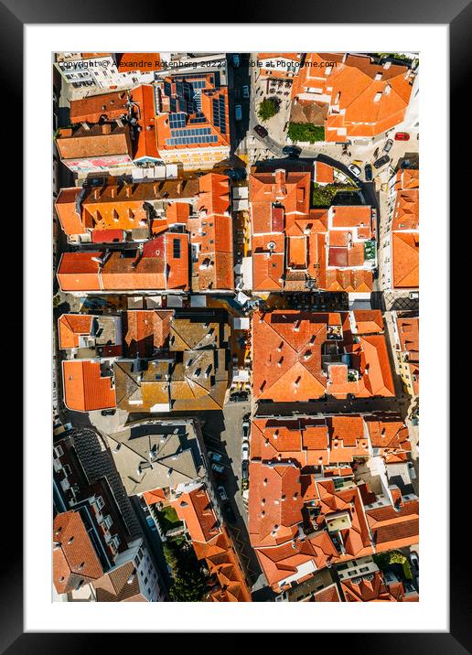 Top down drone view Cascais, Portugal Framed Mounted Print by Alexandre Rotenberg