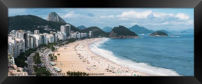 Copacabana Beach in Rio de Janeiro, Brazil  Framed Print by Alexandre Rotenberg
