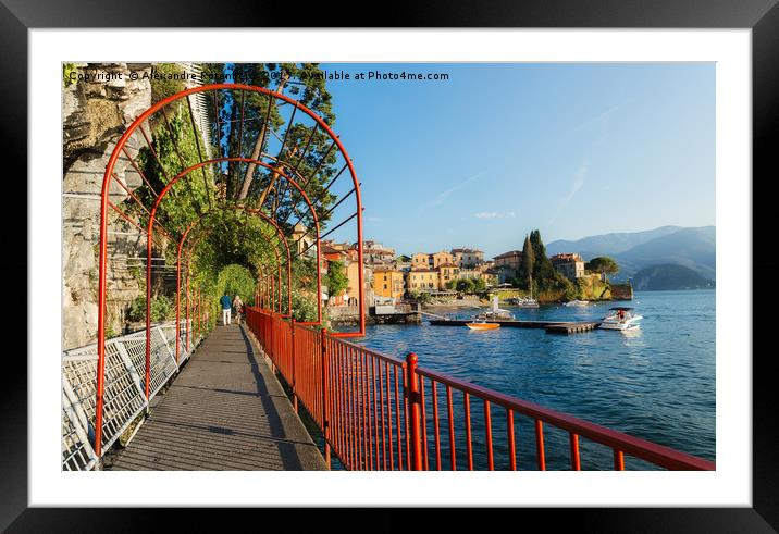 Walk of love in Varenna, Italy overlooking Lake Co Framed Mounted Print by Alexandre Rotenberg