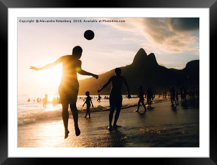Keepy Uppy on Ipanema Beach, Rio de Janeiro, Brazi Framed Mounted Print by Alexandre Rotenberg