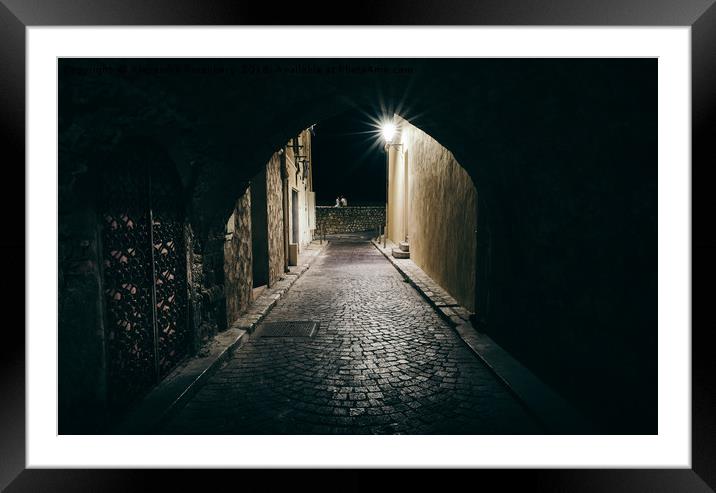 Dark archway in Antibes, France Framed Mounted Print by Alexandre Rotenberg