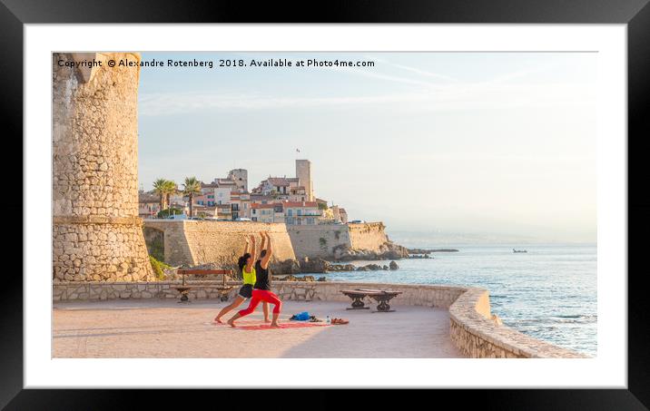 Yoga in Antibes Cote d'Azur, France Framed Mounted Print by Alexandre Rotenberg