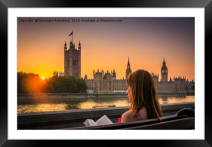 Summer reading in London Framed Mounted Print by Alexandre Rotenberg