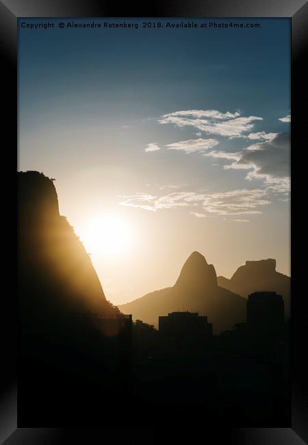 Sunset in Rio de Janeiro, Brazil Framed Print by Alexandre Rotenberg