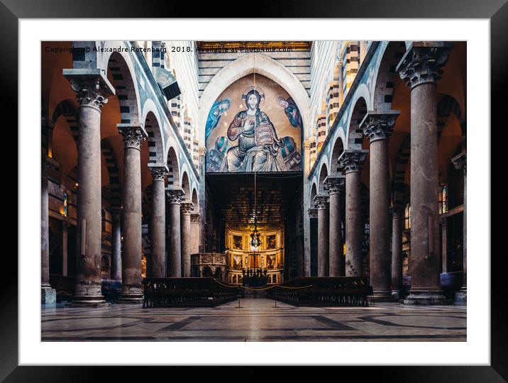 Interior of Pisa Cathedral in Italy Framed Mounted Print by Alexandre Rotenberg