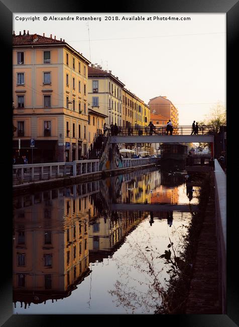 Naviglio Pavese in Milan, Lombary, Italy Framed Print by Alexandre Rotenberg