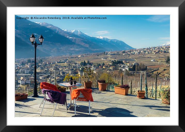 Dining with a view - Italian Alps Framed Mounted Print by Alexandre Rotenberg