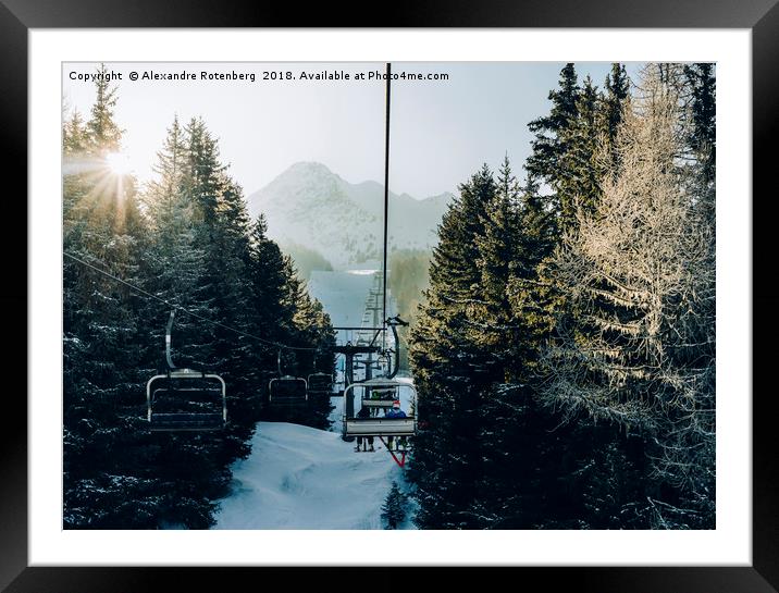 Chairlift at ski resort Framed Mounted Print by Alexandre Rotenberg