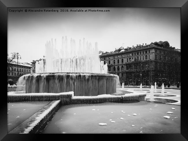 Fountain in front of Sforza Castle Framed Print by Alexandre Rotenberg