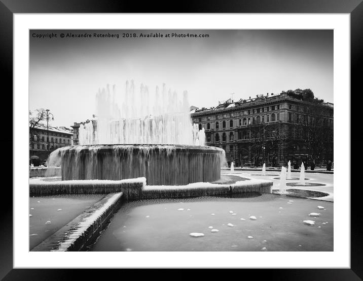 Fountain in front of Sforza Castle Framed Mounted Print by Alexandre Rotenberg