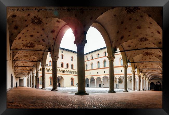 Arches at Sforzesco Castle, Milan, Italy Framed Print by Alexandre Rotenberg