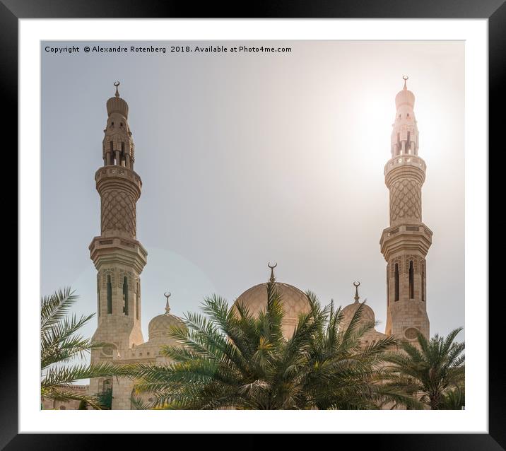 Mosque with blue sky Framed Mounted Print by Alexandre Rotenberg