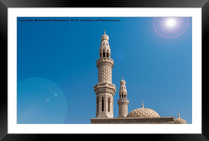 Mosque in the United Arab Emirates. Framed Mounted Print by Alexandre Rotenberg