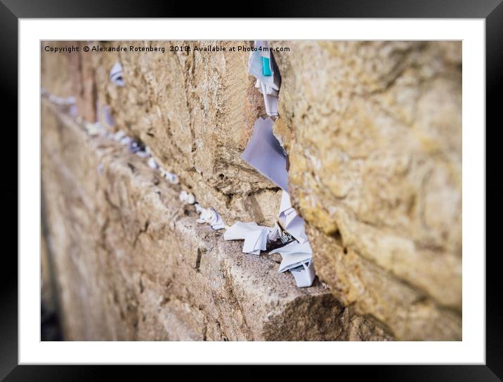 Notes on Wailing Wall, Jerusalem Framed Mounted Print by Alexandre Rotenberg
