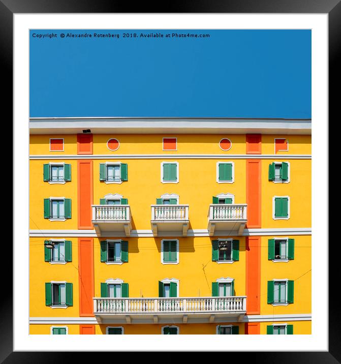 Mediterranean Colours on Building Facade Framed Mounted Print by Alexandre Rotenberg