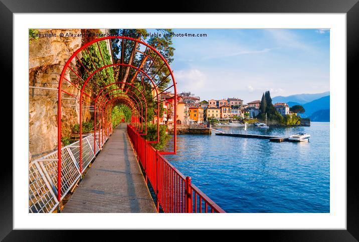 Walk of Love on Lake Como, Italy Framed Mounted Print by Alexandre Rotenberg