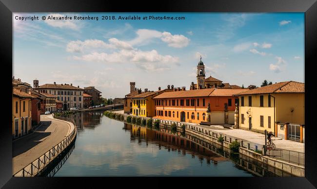 Gaggiano on the Naviglio Grande canal, Italy Framed Print by Alexandre Rotenberg