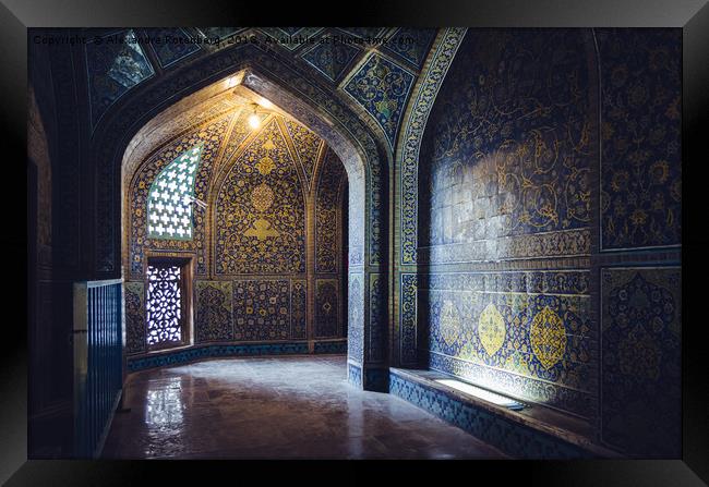 Mysterious Corridor in Persian Mosque Framed Print by Alexandre Rotenberg