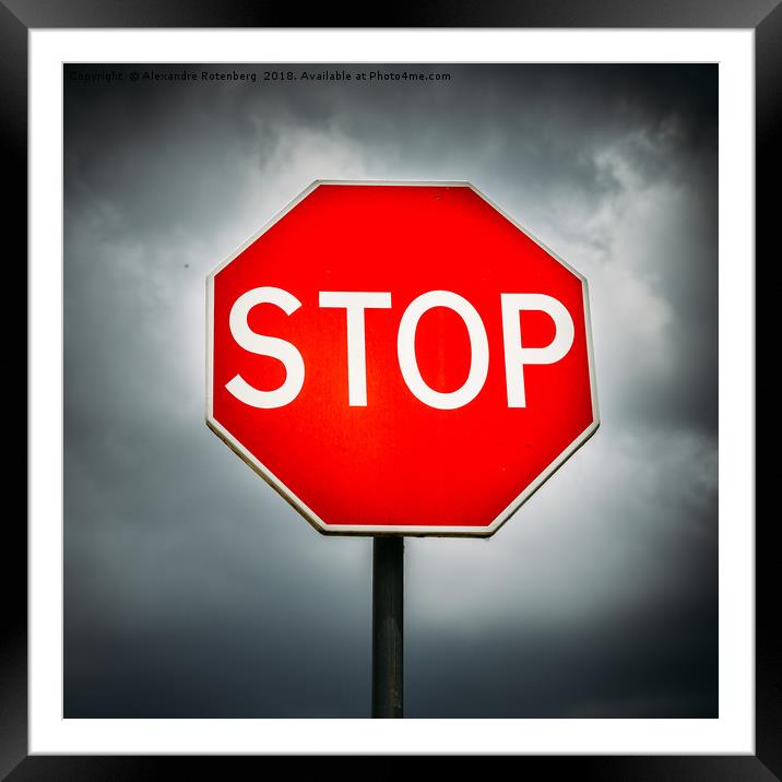 Conceptual Stop Sign  Framed Mounted Print by Alexandre Rotenberg