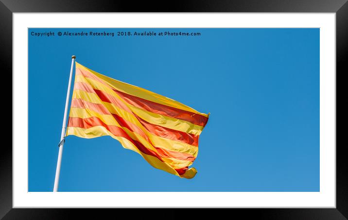 La Senyera flag, Catalonia  Framed Mounted Print by Alexandre Rotenberg