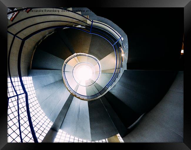 Hypnotic spiral convoluted staircase Framed Print by Alexandre Rotenberg