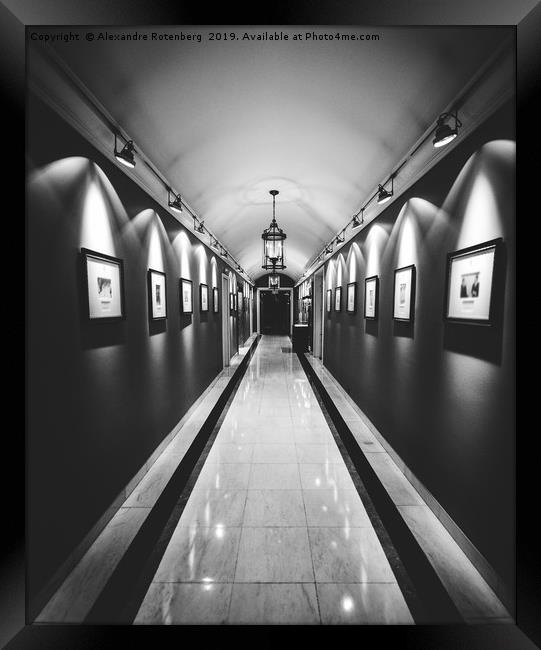 Wide angle long corridor diminishing perspective Framed Print by Alexandre Rotenberg