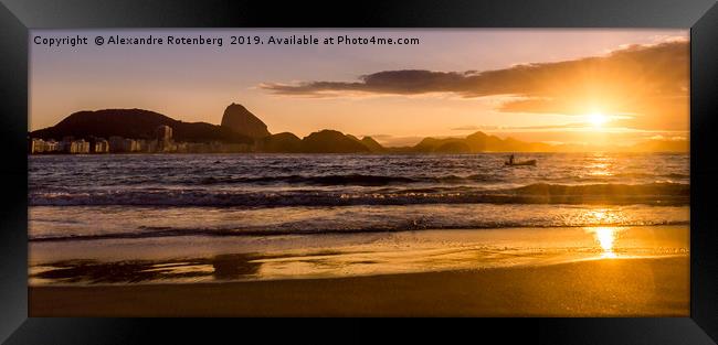 Idyllic sunrise, Copacabana Beach, Rio de Janeiro Framed Print by Alexandre Rotenberg